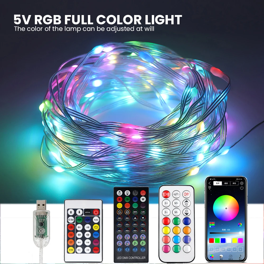 

USB LED String Light Smart Bluetooth App Control Garland Waterproof Outdoor Fairy Lights Christmas Tree Ornaments New Year Decor