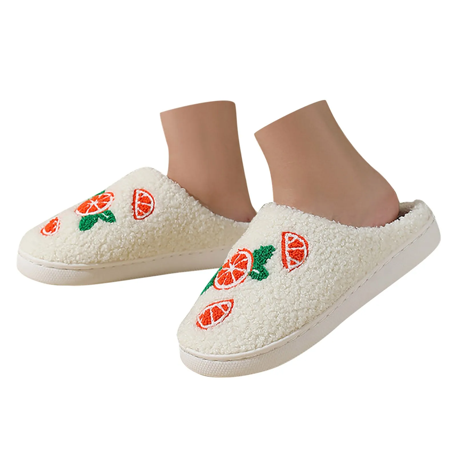 Тапки женские плюшевые очень милые оранжевые домашние тапочки удобные шлепанцы