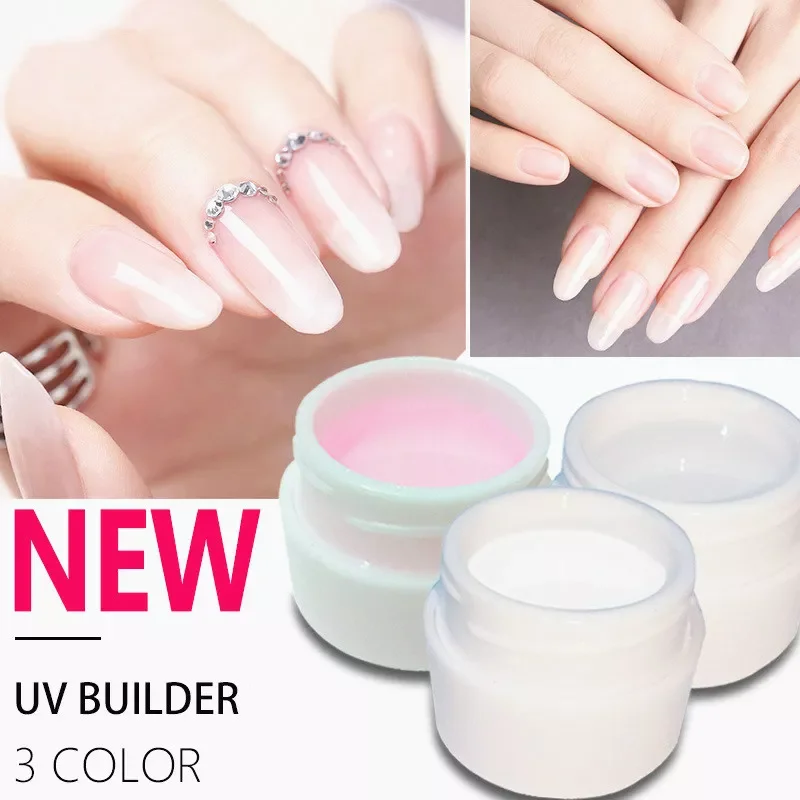 

NEW Nail Extension Gel 8ml Natural Camouflage Crystal Nail Finger UV Polish Art Sticker French Manicure Clear Resin Acrylic Gel