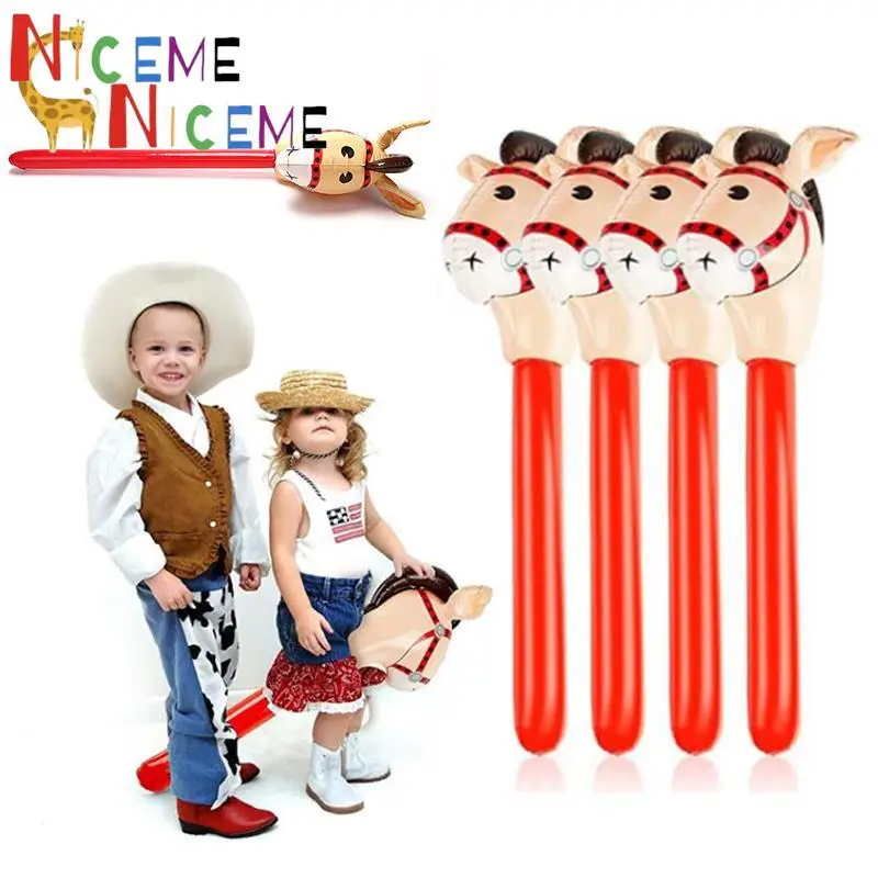 

Cute Cartoon Inflatable Hammer Air Hammer With Bell Kids Children Blow Up Noise Maker Toys Horse Heads Cowgirl Inflatable Ball