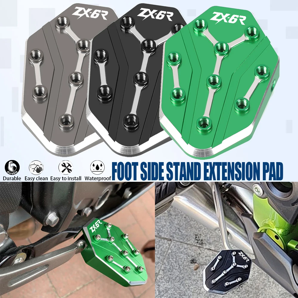 

Motorcycle Accessories Kickstand Side Stand Enlarge Extension For KAWASAKI ZX-6R ZX6R ZX 6R 2023 2022 2021 2020 2019 2018 2017
