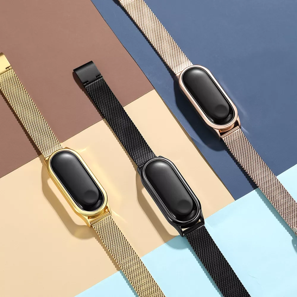 

Metal Strap For Xiaomi Mi Band 3 4 5 6 Replacement Breathable Bracelet For Xiaomi Mi Band 5 4 3 Sport Stainless Steel Wristbands