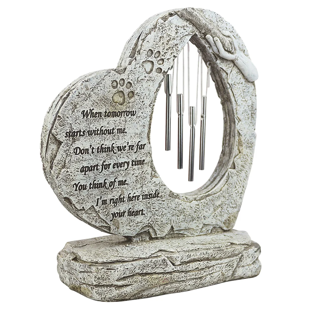 

Pet Memorial Gravestone Outdoor Gifts Indoor Commemorate Garden Tombstone Loss Wind Chimes Resin Dog