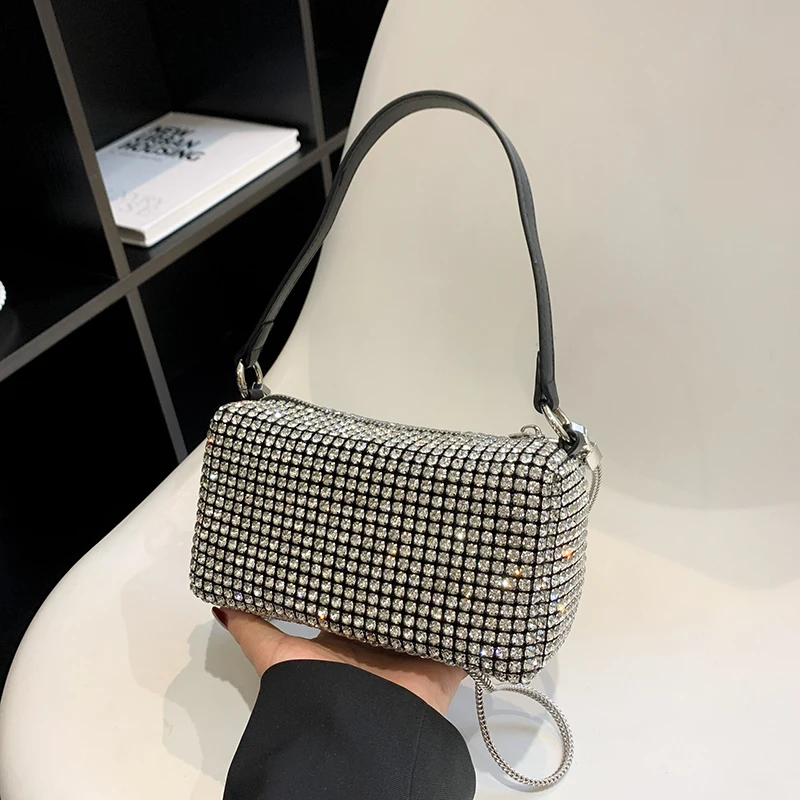 

Top Luxury Brand Fashion Rhinestone Women's Bag 2023 New Chain Rhinestone Shoulder Messenger Bag Purses and Handbag Sac Gg Cc