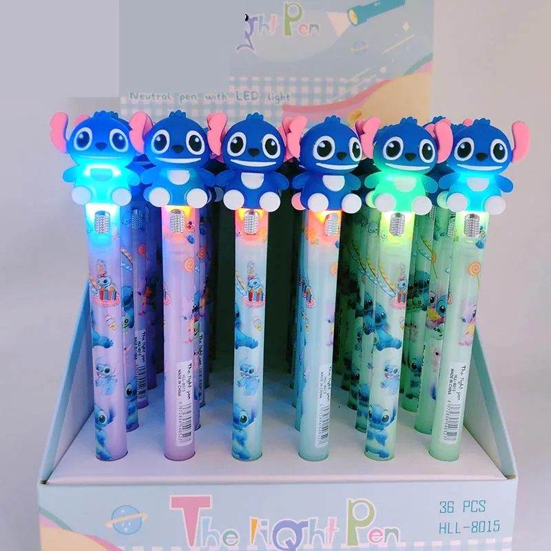 36pcs/ лот Kawaii Stitch Light Gel Pen Cartoon Koala 0.5 мм черные чернила подписи ручки рекламные