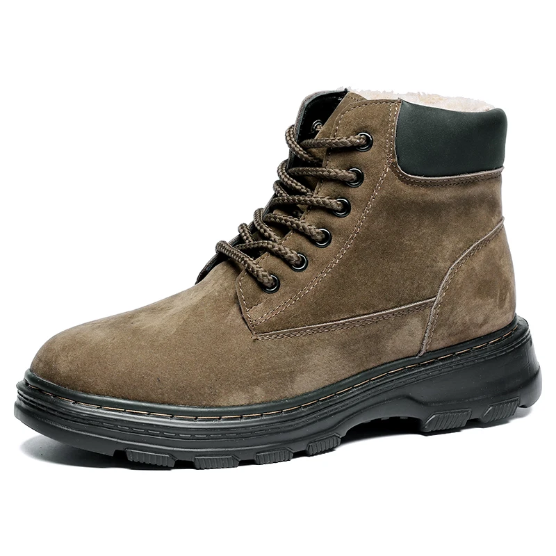 

Уличные женские ботинки с высоким верхом из хлопка и бархата, теплые ботинки средней высоты на толстой подошве, модные Универсальные удобны...