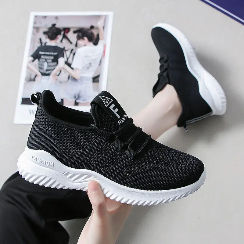 Women Shoes 2023 Breathable Lace Up Sneakers Women Mesh Platform White Shoes Women Shallow Casual Shoes Zapatillas De Deporte