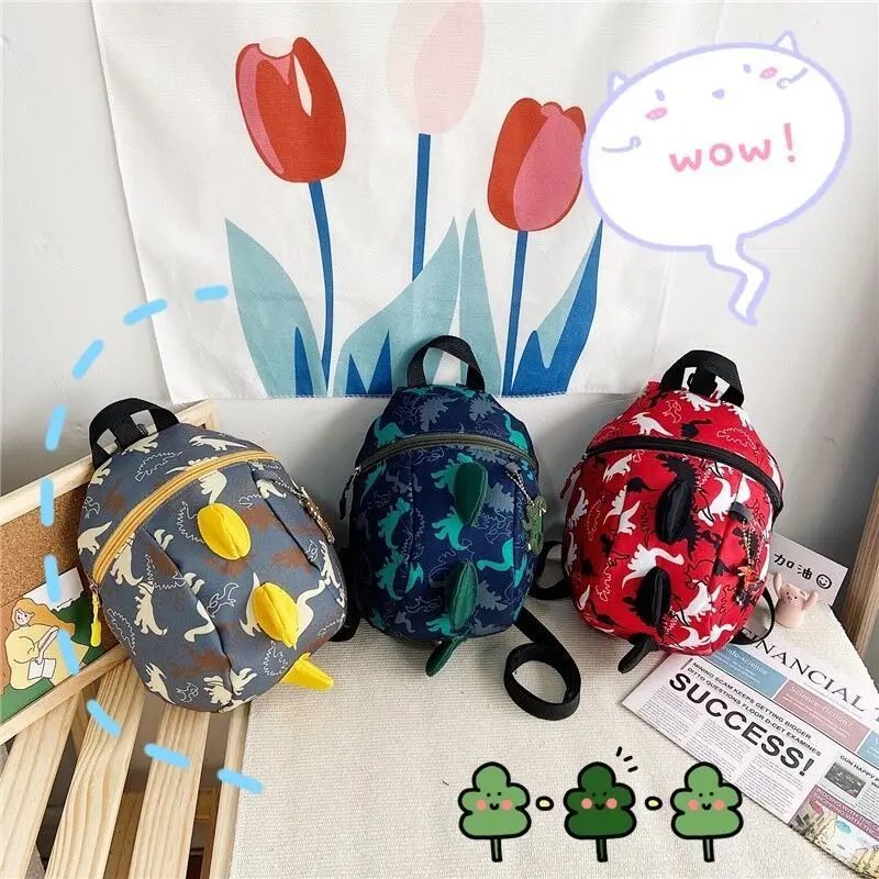 

Kindergarten Children 1-3-6 Year Old Schoolbag Boys Girls Cute Dinosaur Nylon Backpack Anti-Lost Backpack