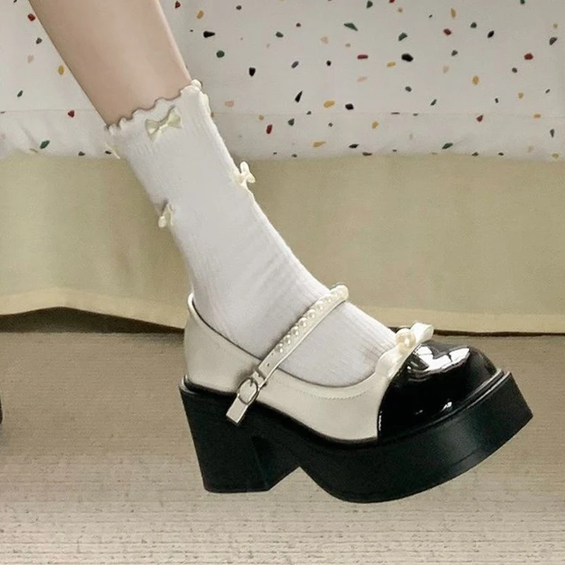 Женские туфли мэри джейн на высоком каблуке с бантом Новинка осени 2024