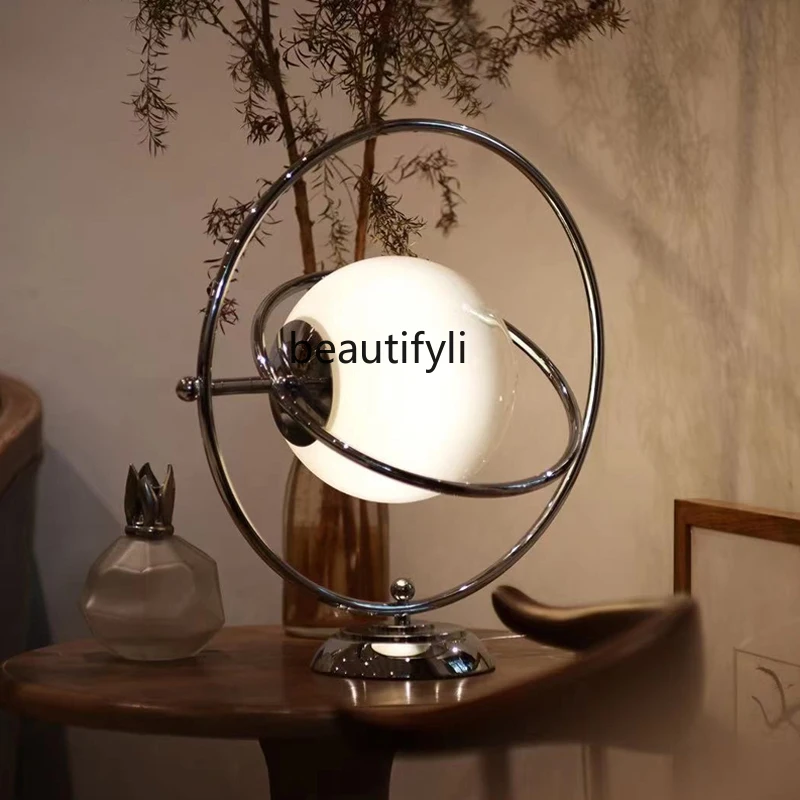 

yj Chinese Ancient Style Rotating Lamp Bedside Dressing Table Living Room Moon Table Lamp