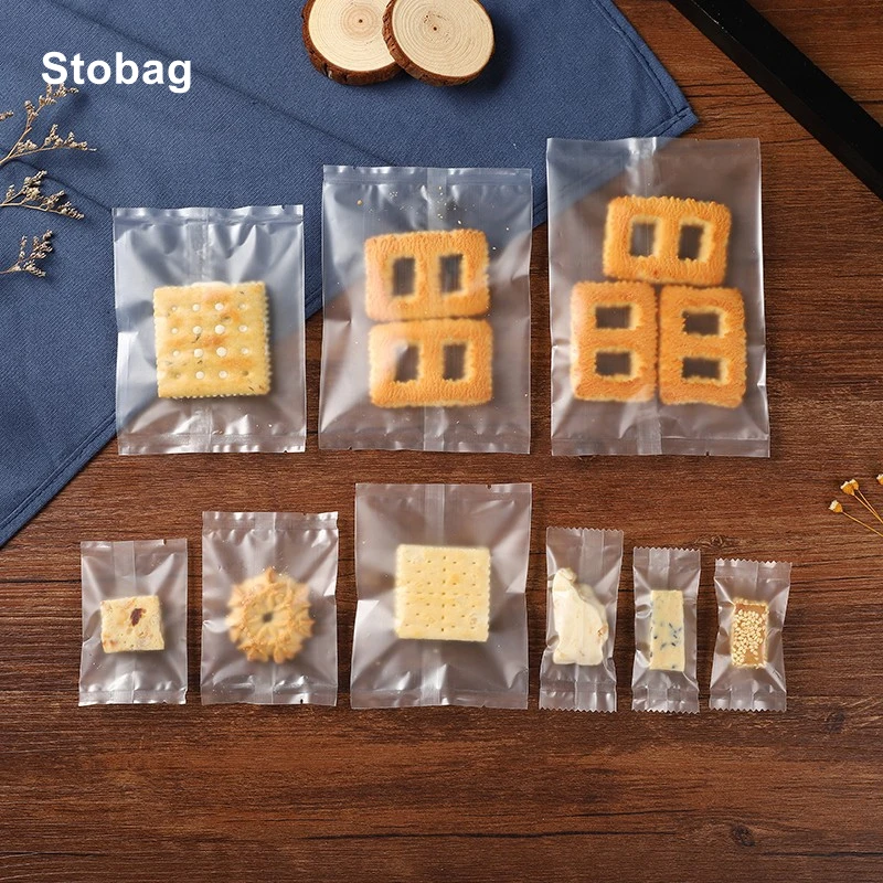 

StoBag 100pcs Frosted Plastic Small Food Packaging Bags Baking Hot Seal Biscuit DIY Cookies Cake Candy Christmas Favors Wedding