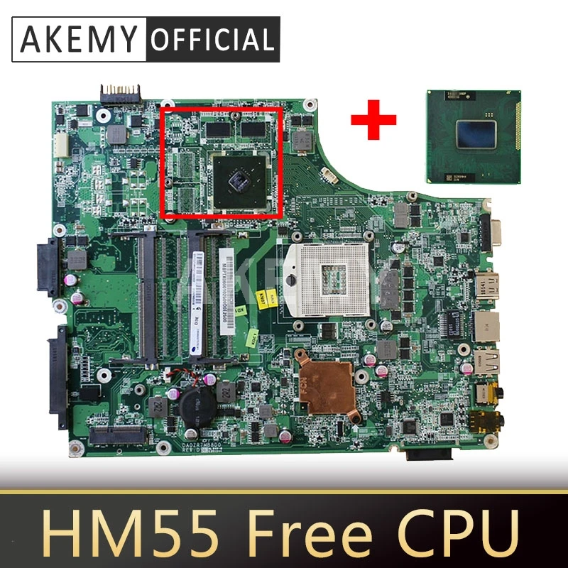 

Akemy For Acer aspire 5745 5745G laptop motherboard 2 RAM slot HM55 Free cpu MBPTX06001 DA0ZR7MB8D0 DA0ZR7MB8F0 Mainboard