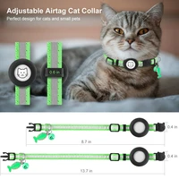 airtag pet collar reflective nylon adjustable collar for cat puppy anti lost collar with airtags holder airtag accessories