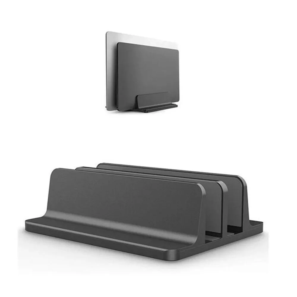 

Dual-slot Vertical Adjustable Laptop Stand Tablets Cooling Support Bracket Holder for Apple MacBook Lenovo Notebook Book Holder