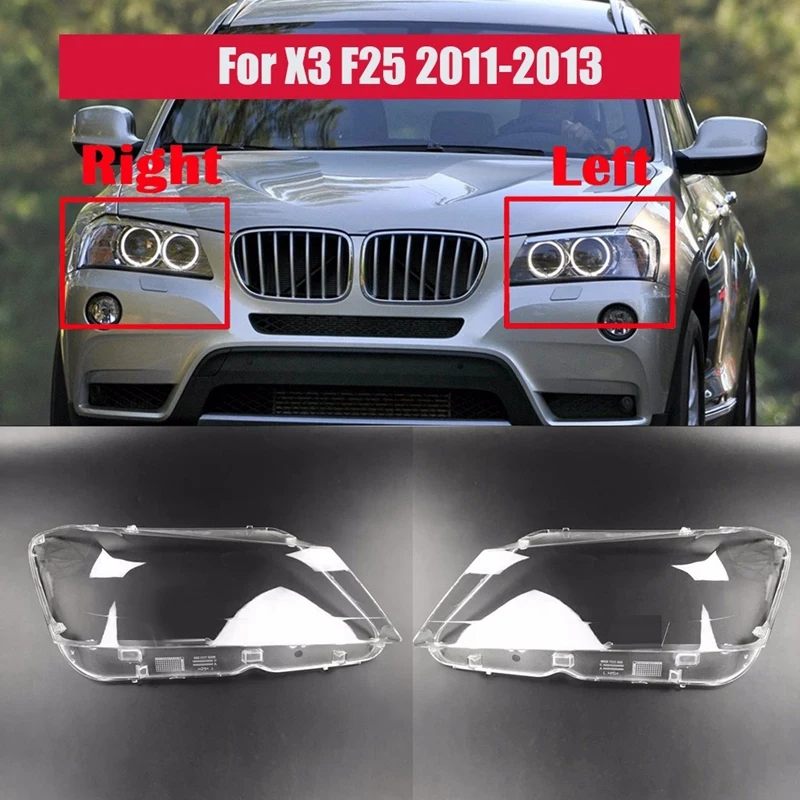 

Левая + правая сторона для-BMW X3 F25 201-2013 Автомобильная передсветильник фара крышка объектива передсветильник РА лампа прозрачный абажур крыш...