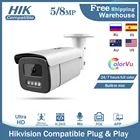 Совместимая с Hikvision IP-камера 5 Мп 8 Мп PoE ColorVu Встроенный микрофон H.265 ИК 50 м IP66 CCTV наружная цилиндрическая камера видеонаблюдения