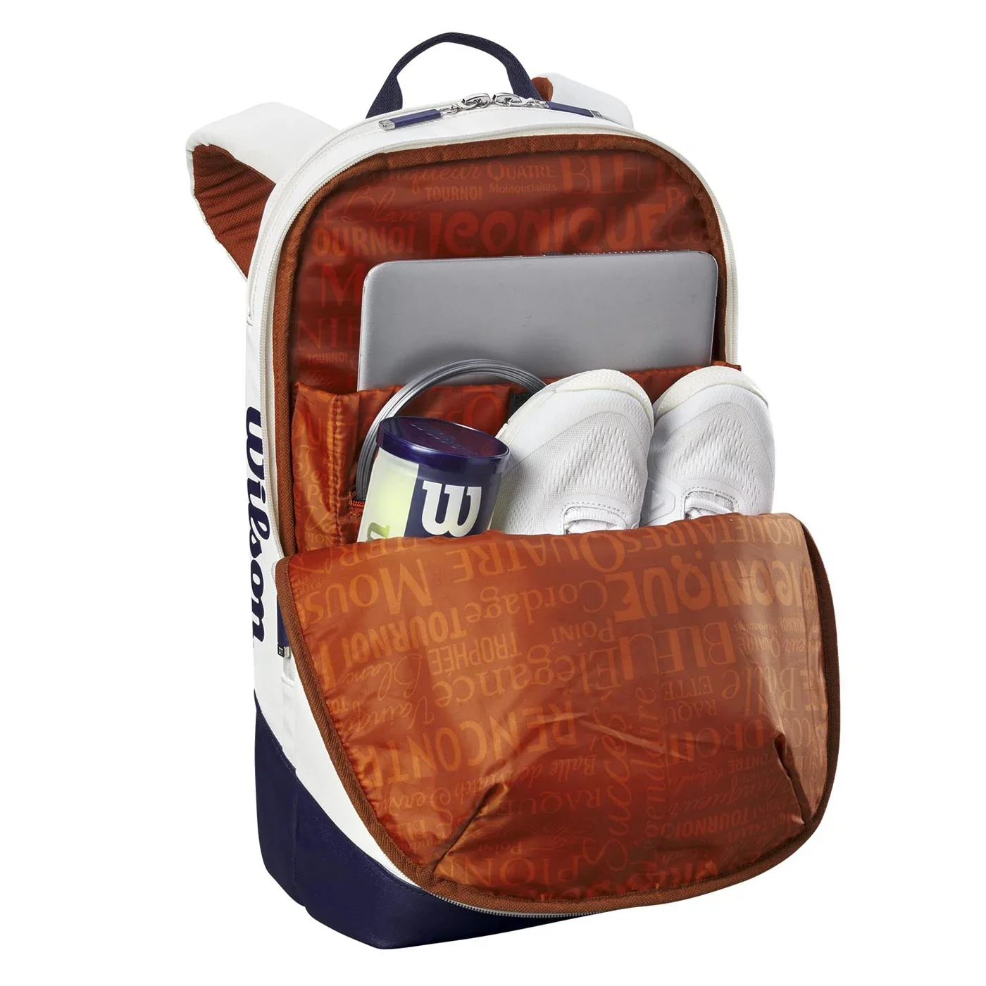 Теннисный рюкзак Wilson 2023 Roland Garros Super Tour с карманами для ракеток и отсеками