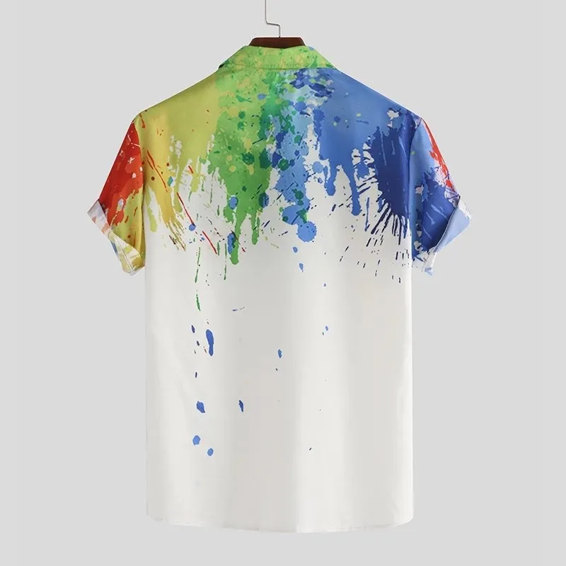 Мужская одежда новинка 2022 модная мужская брендовая рубашка с чернильным принтом