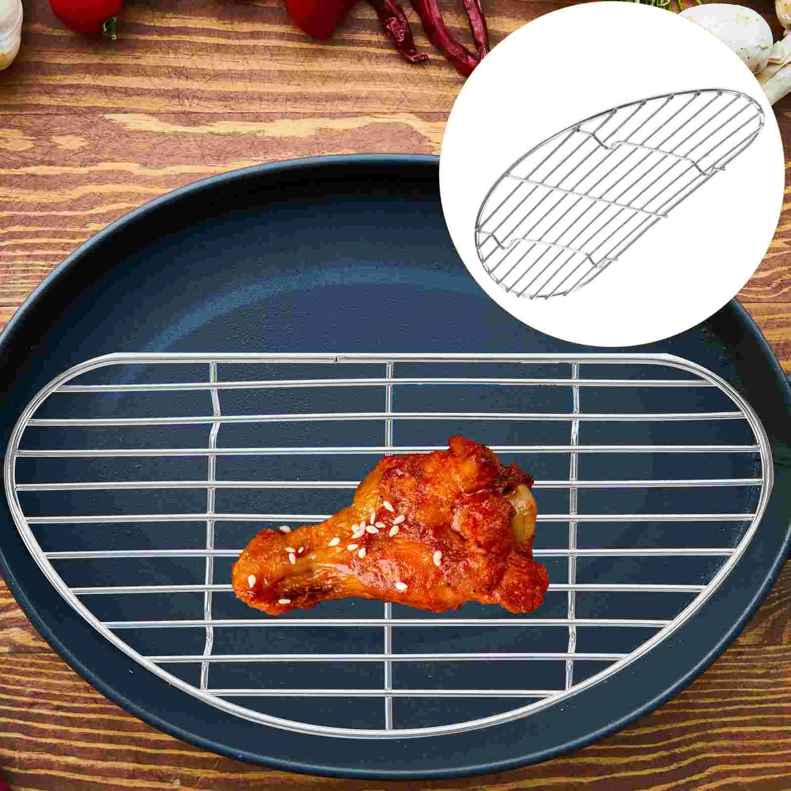 

Rack Grill Grid Cooling Grates Bbq Wire Cooking Replacement Steam Barbecue Household Kitchen Wok Steaming Egg Mesh Resistant