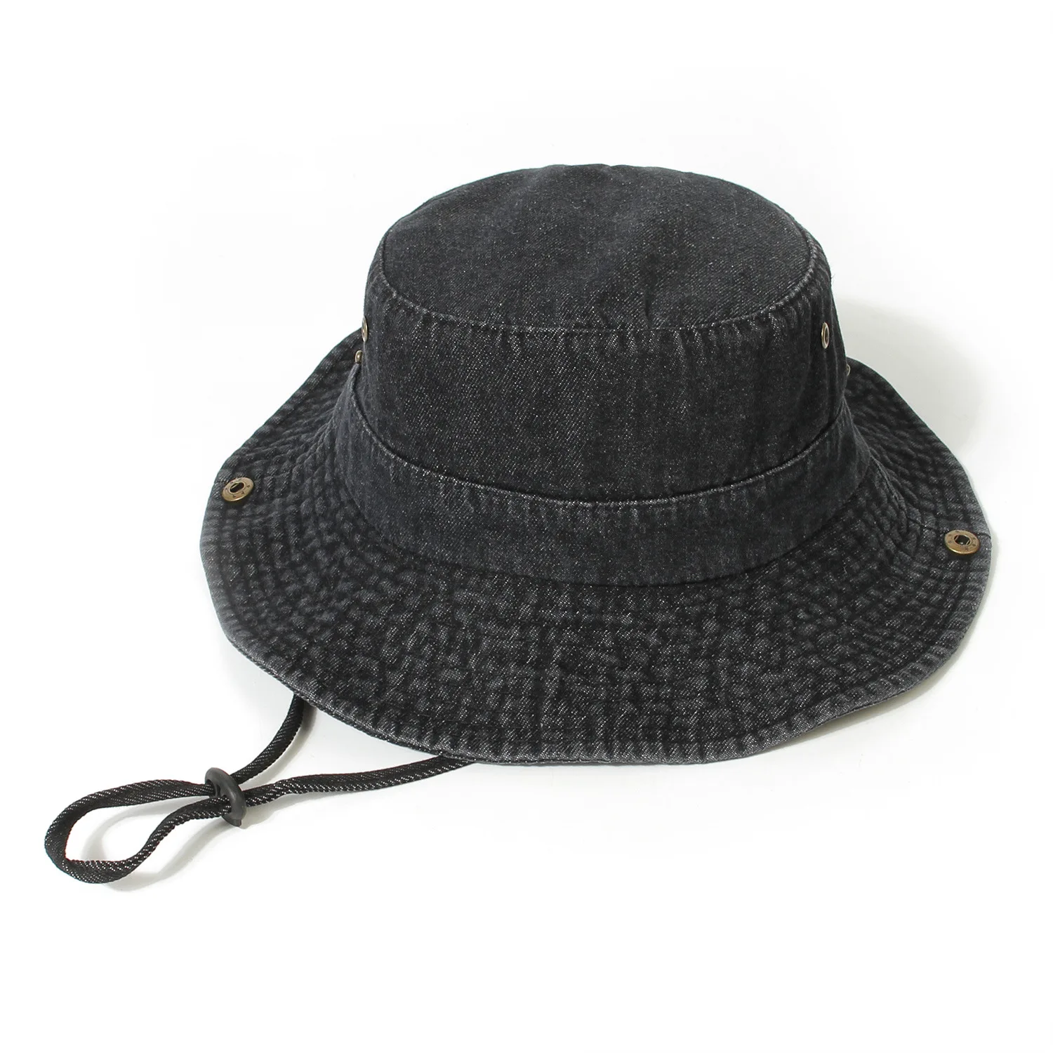 For Adult Fisherman Hat Women Summer Denim Bucket Hat Blue Sun Hat Wide Brim Cap Hip Hop Gorros Couple Denim Bucket Hat images - 6