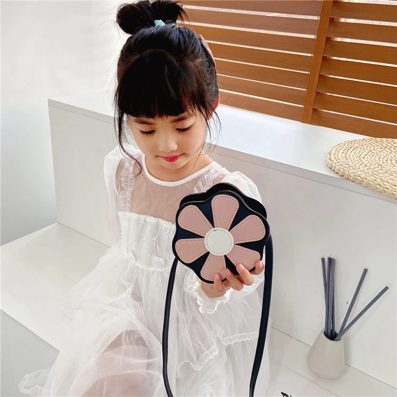 Fashionable Children's Bag Lovely Girls' Flower Crossbody Bag Mini Small Wallet Handbags Princess Coin Purse Kids Gift