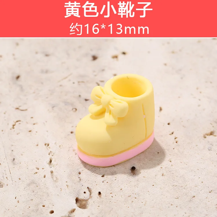 10 шт./лот кавайная имитация 3D миниатюрные ботинки с бантом из смолы кабошон
