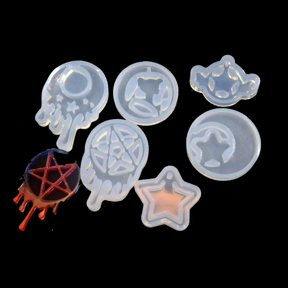 

Crystal Glue Sailor Silicone Mold Tear Moon Star Trojan Silicone Mould Handmade DIY Jewelry Making Tools UV Epoxy Resin Molds