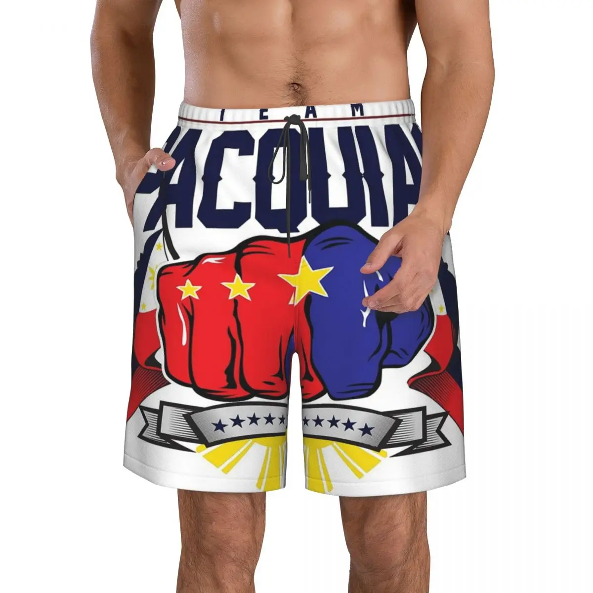 

Пляжные брюки TEAM PACQUIAO, повседневные брюки, приятные для кожи, эластичная талия, подходит для спорта, ручная Стирка в стиральной машине, несколько стилей