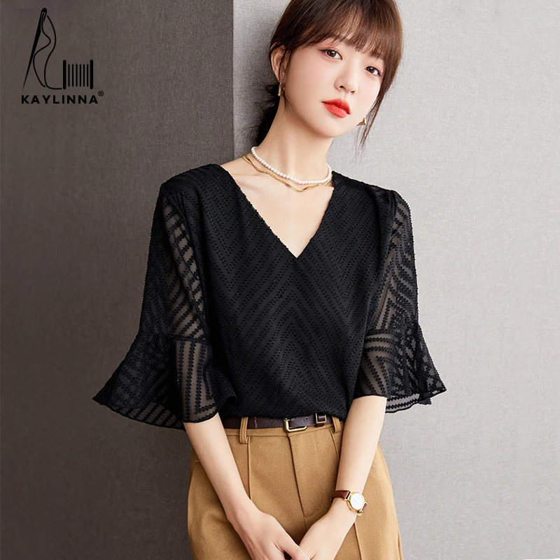 

Chiffon Blouse Short Sleeve Fashion Woman Blouse 2023 Female Sleeveless Shirt Top Women Women's Blouses New Summer Vintage