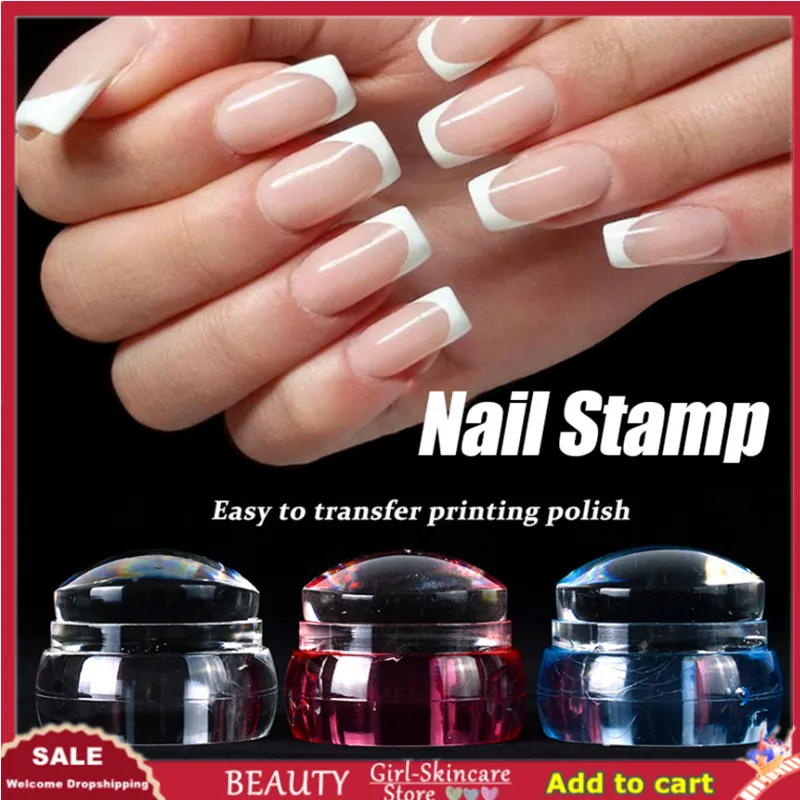 

3Pcs Siliconen Stamping Nail Art Stamper Schraper Set Polish Print Transfer Voor Nagels Stempelkommen Sjablonen Manicure Kit