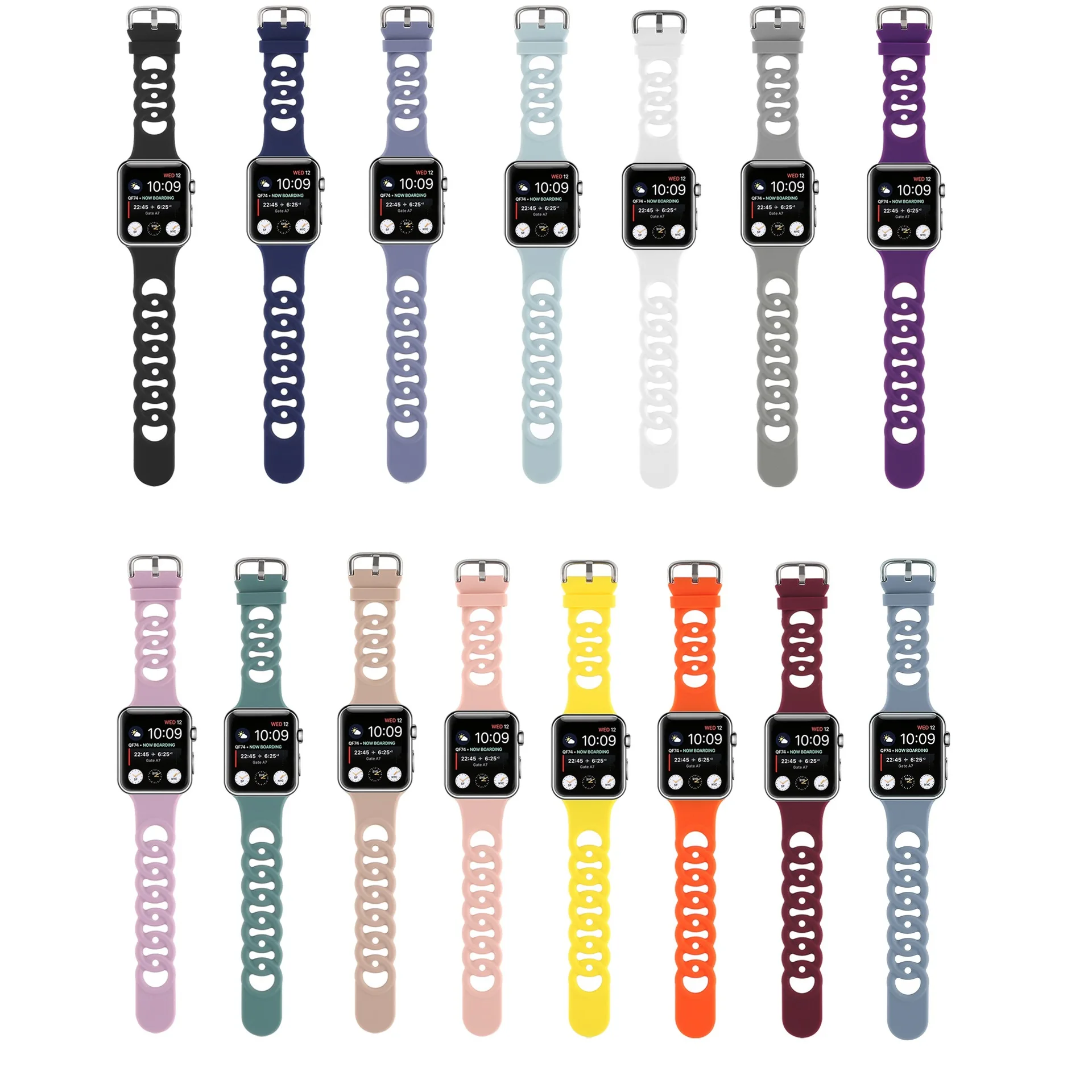 

Silicone Strap For Apple Watch band 44mm 40mm 45mm 41mm 38mm 42mm 45 mm Rubber watchband bracelet iWatch serie 3 4 5 6 se 7 band
