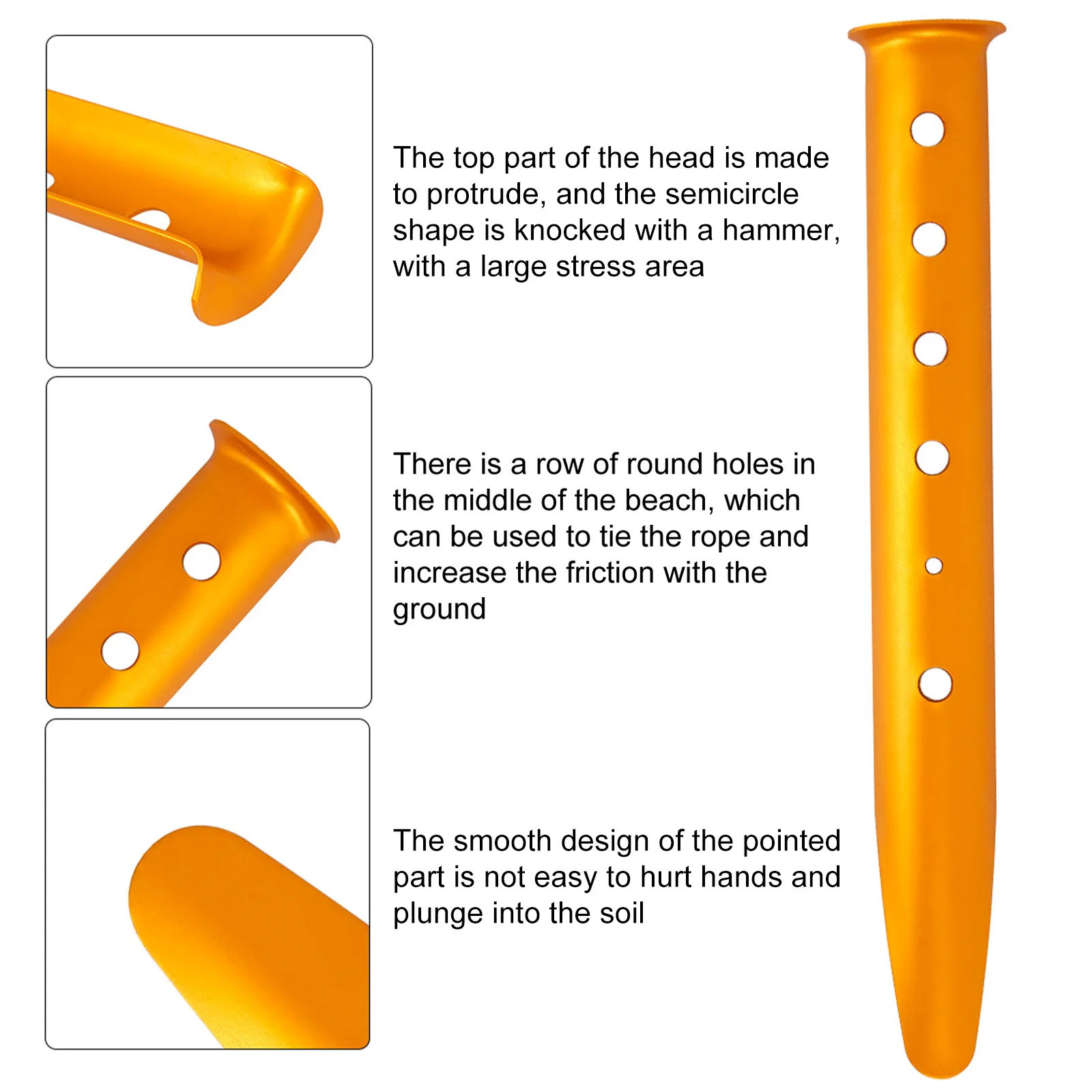 

Колышки для палатки для кемпинга, колышки для пола из алюминиевого сплава, гамаки, Легкие уличные напольные гвозди для палатки, фиксирующий ...