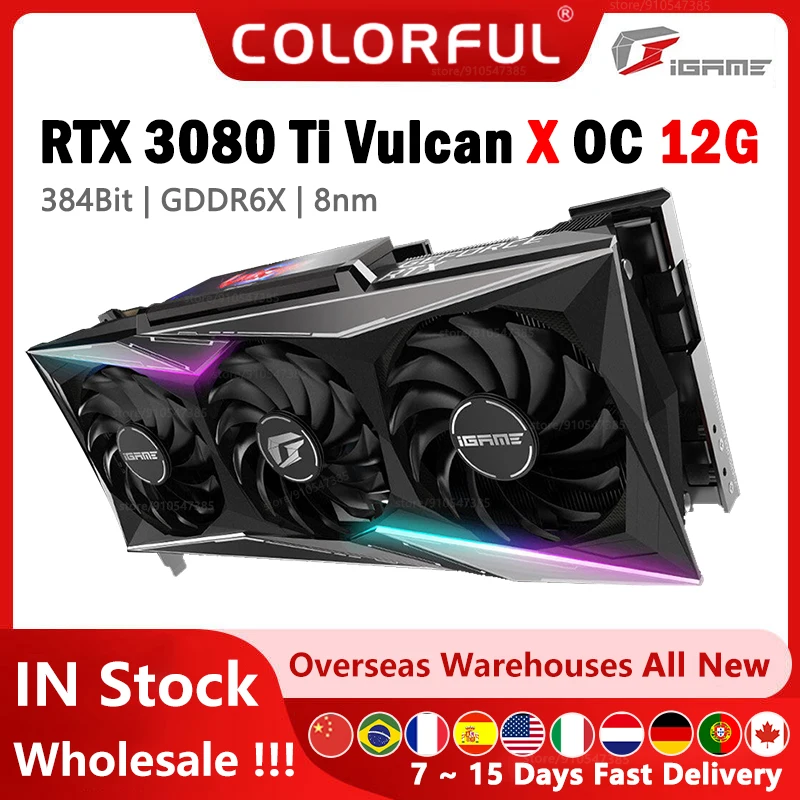 

Colorful iGame GeForce RTX 3080 Ti Vulcan X OC 12G PC Gaming Video Graphics Card 12GB 384Bit GDDR6X 8nm 1665MHz 8Pin*3 HDMI+DP*3