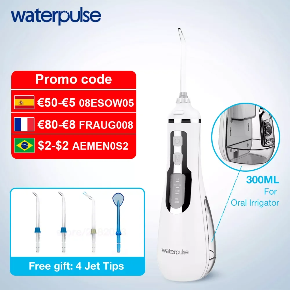 

Ирригатор полости рта Waterpulse V500, 200 мл, беспроводной, 4 режима