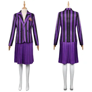 Image for Wednesday Addams Wednesday Cosplay Costume Purple  
