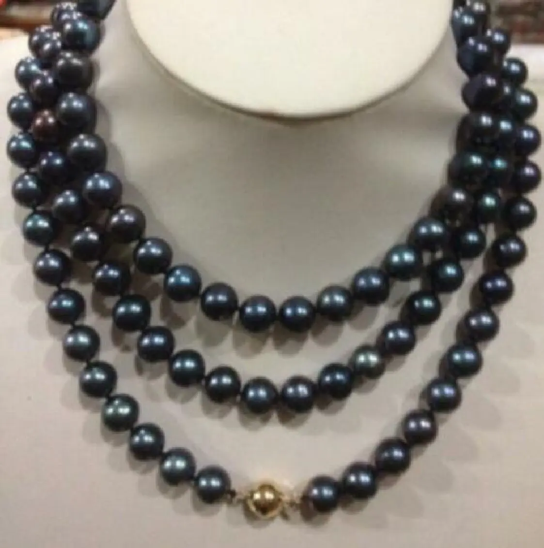 

Красивое Ожерелье из черного таитянского жемчуга 48 дюймов 8-9 мм с застежкой в виде шара 14 к