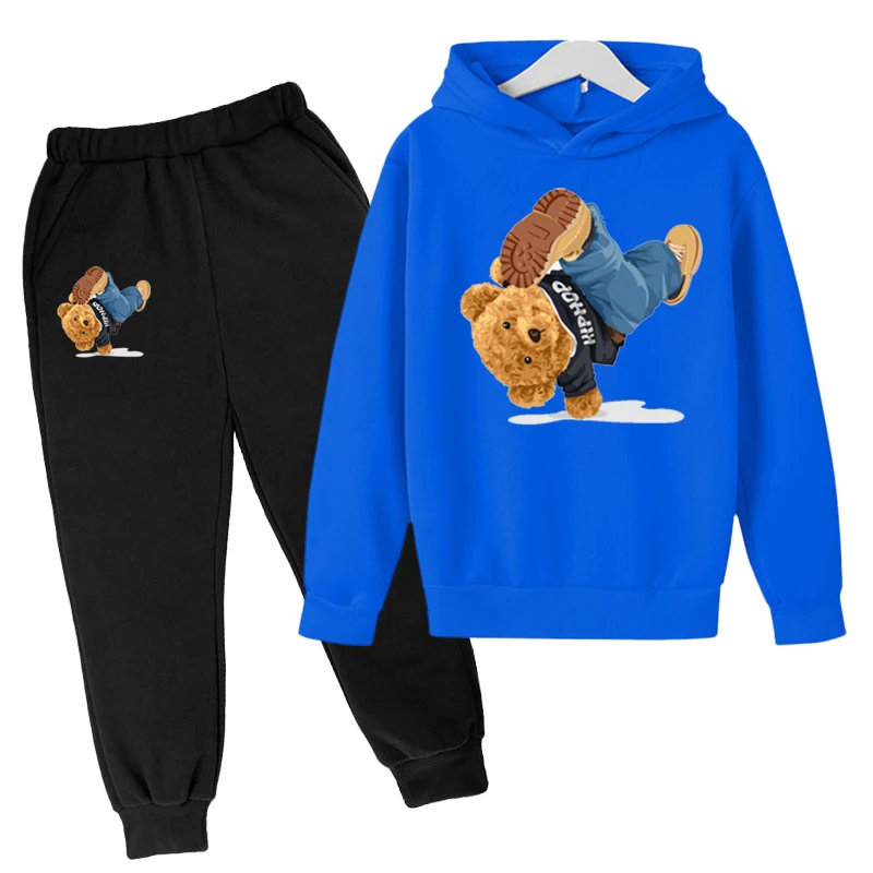 

Hoodie Suit Boys' Girls' Sweatshirt Children's Clothing Cute Bear Chic Brand Spring 2-Piece Set 3-12 Years Toddler Tracksuit
