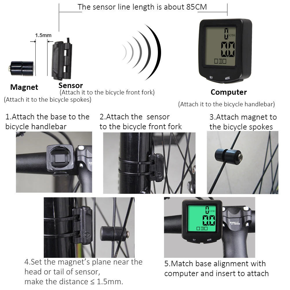 Водонепроницаемый велосипедный компьютер беспроводной Велосипедный с