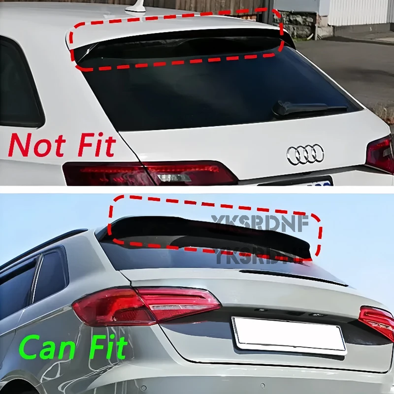 Фото Для Audi A3 S3 S-Line 8V Sportback Facelift 2016-2020 Не для RS3 Задний спойлер автомобиля Крышка заднего багажника багажника Спойлер на крышу Губа Тюнинг №2