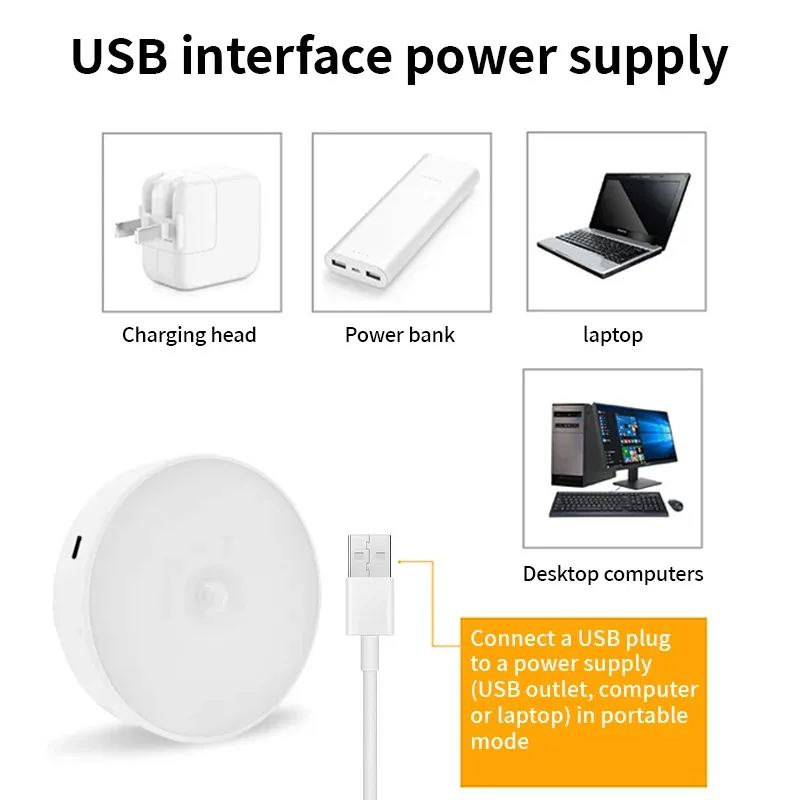 3 шт. светодиодный датчик движения, ночник, USB перезаряжаемый ночник для кухонного шкафа, лампа для гардероба, светильник для лестницы, шкафа (art.: 3920cb7614a4e) - 3920cb7614a4e