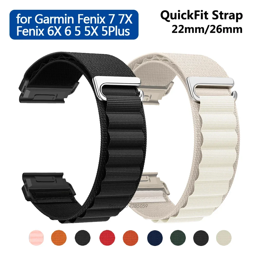 Нейлоновый быстросъемный ремешок для Garmin Fenix 7X 7Pro 6X 6 5X Feni 8 51 мм 47 Forerunner 945 935 22 26