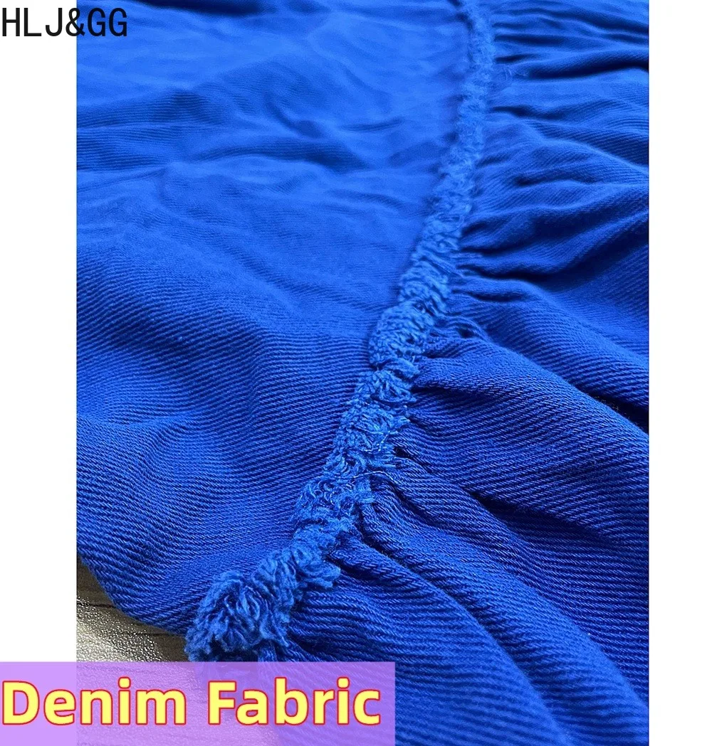 Женское джинсовое платье на бретельках HLJ &amp GG однотонное платье-трапеция с