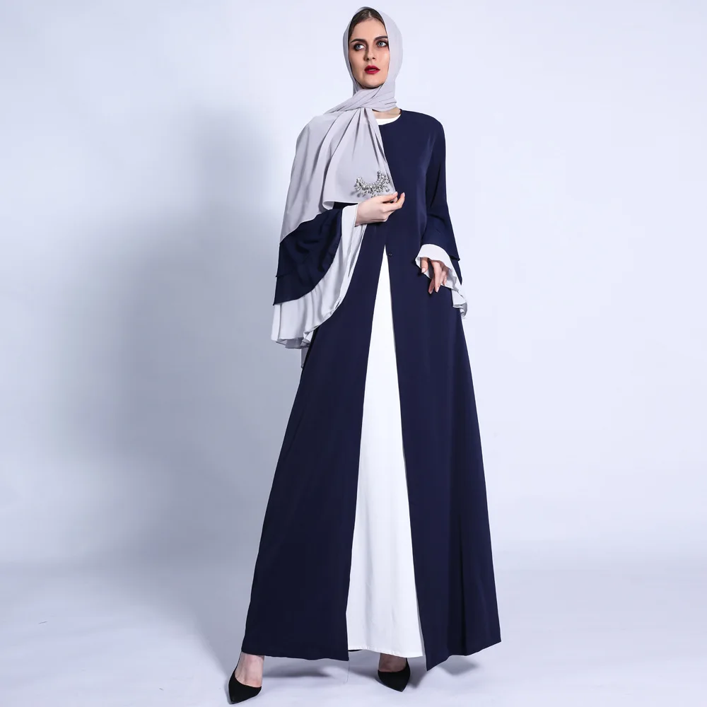 Женское длинное платье в мусульманском стиле, вечернее шифоновое платье с рукавами-фонариками