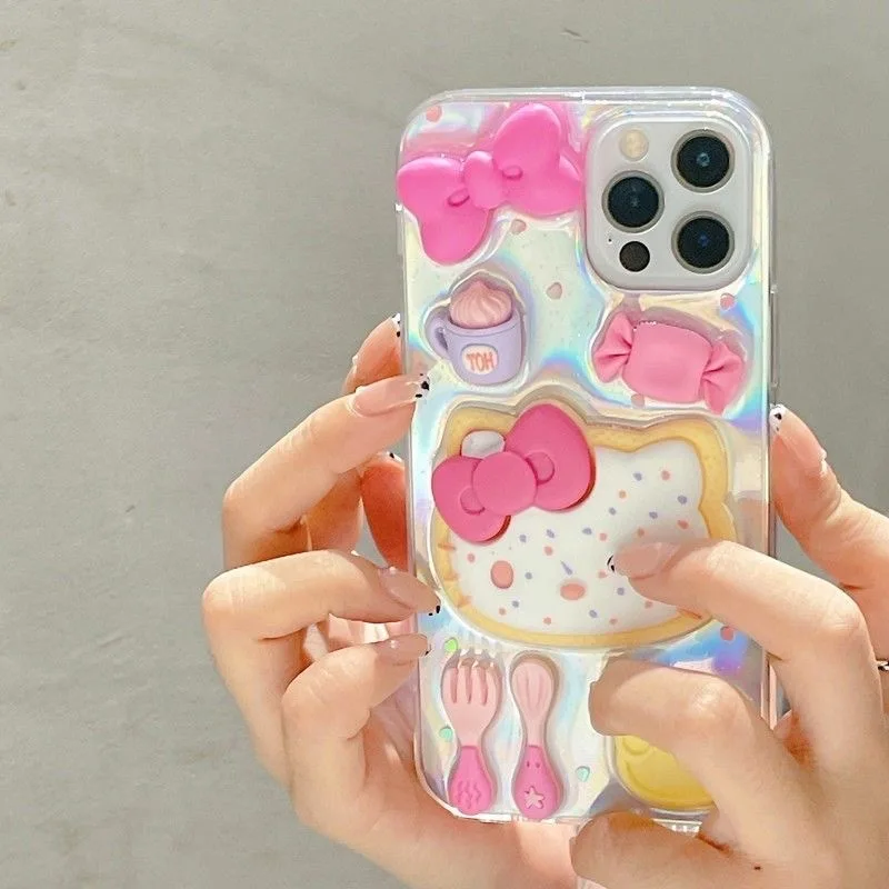 

Sanrio Hello Kitty pink cute bow cookie design Phone Cases For Samsung S23 Ultra S22 S21 S20 FE Note 20 Ultra PLUS 5G Back Cover