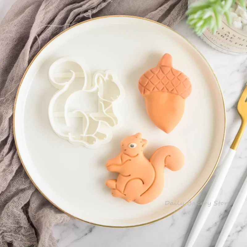 1 шт. милая белка сосновая шишка каштановый узор форма для печенья масло