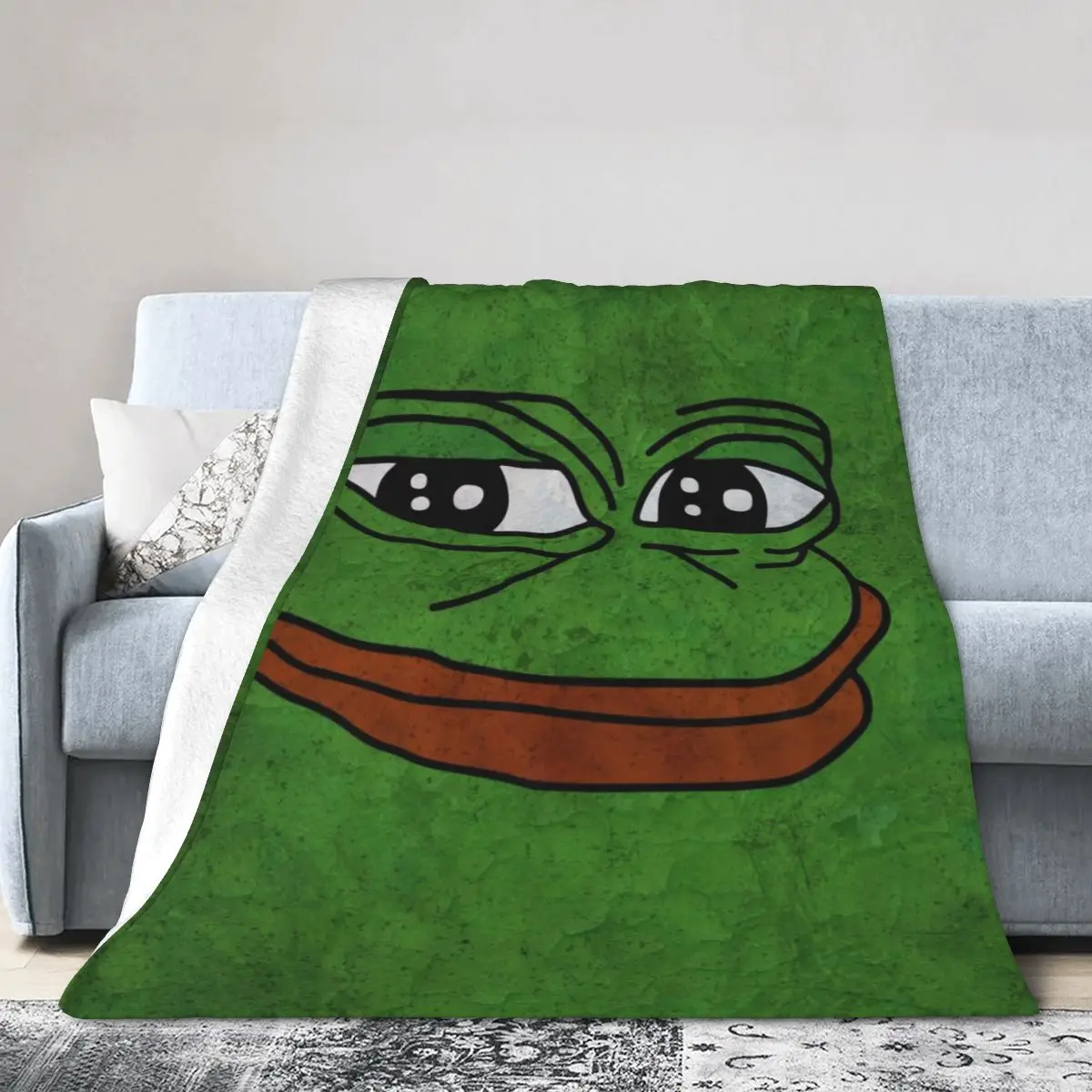 

Pepe The Frog Meme Blanket Comforter Bed Plush Soft Bed Throw Throw cute Interesting funny prank the creative microfiber fluffy