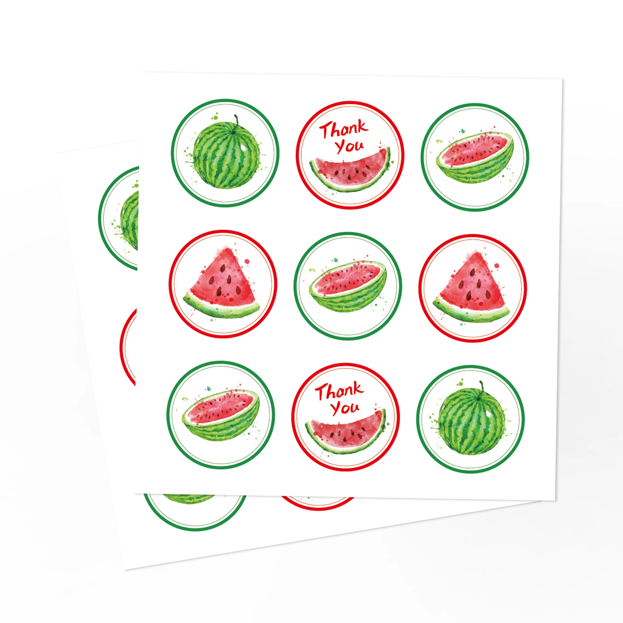 

KK029 180pcs Fresh Fruit Watermelon Party Thank You Label PVC Stickers for Kids Gift Toys School Teacher Reward Party Supplies