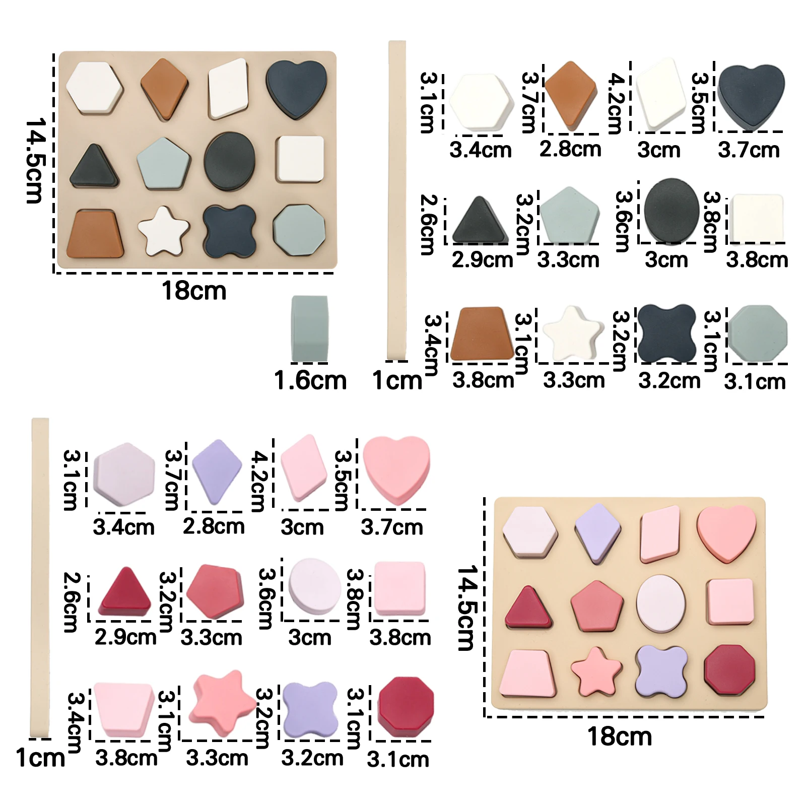 Силиконовые игрушки Монтессори 3D пазл красочные штабелируемые блоки