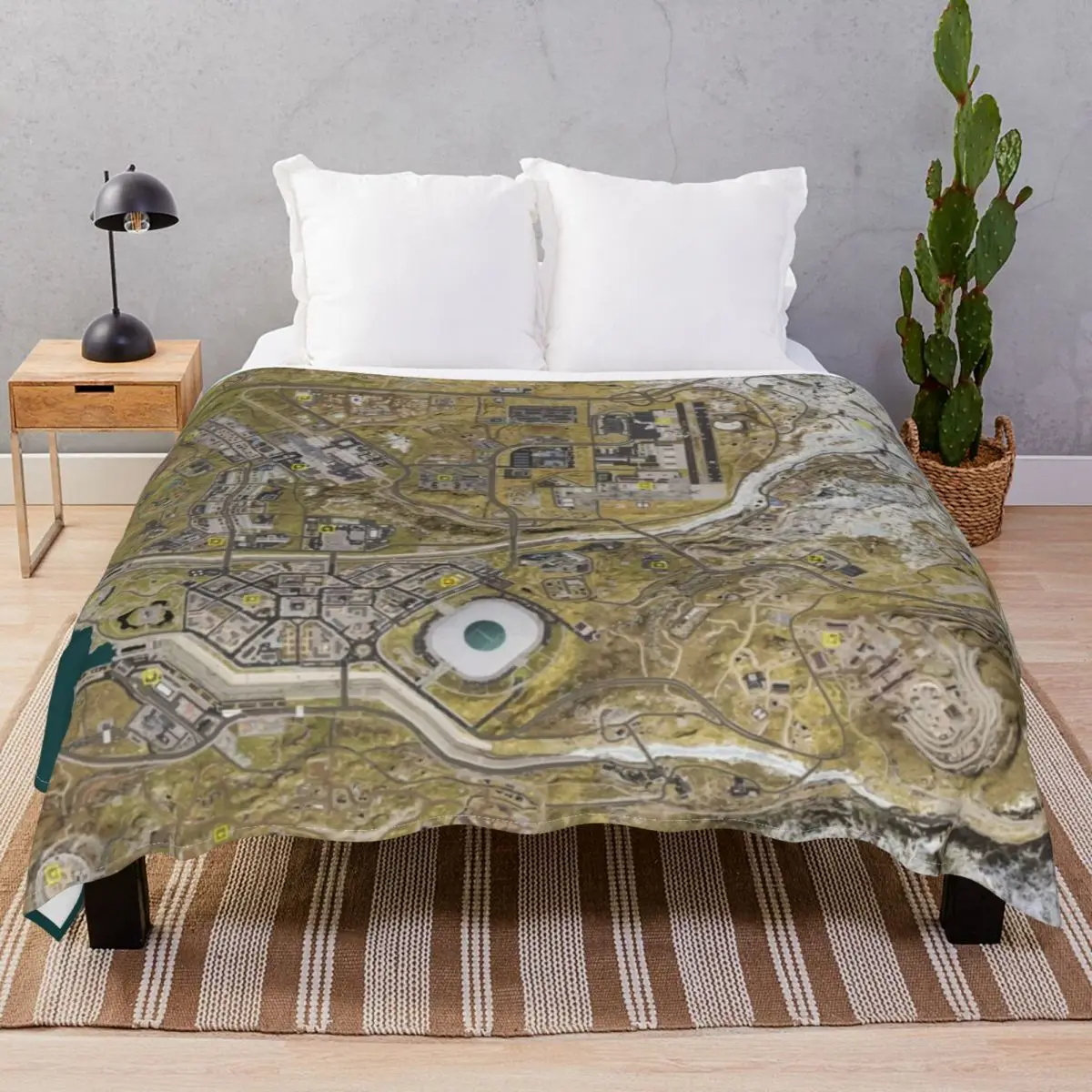 COD WARZONE MAP Blanket Flannel Autumn/Winter Multifunction Throw Blankets for Bedding Home Couch Travel Cinema