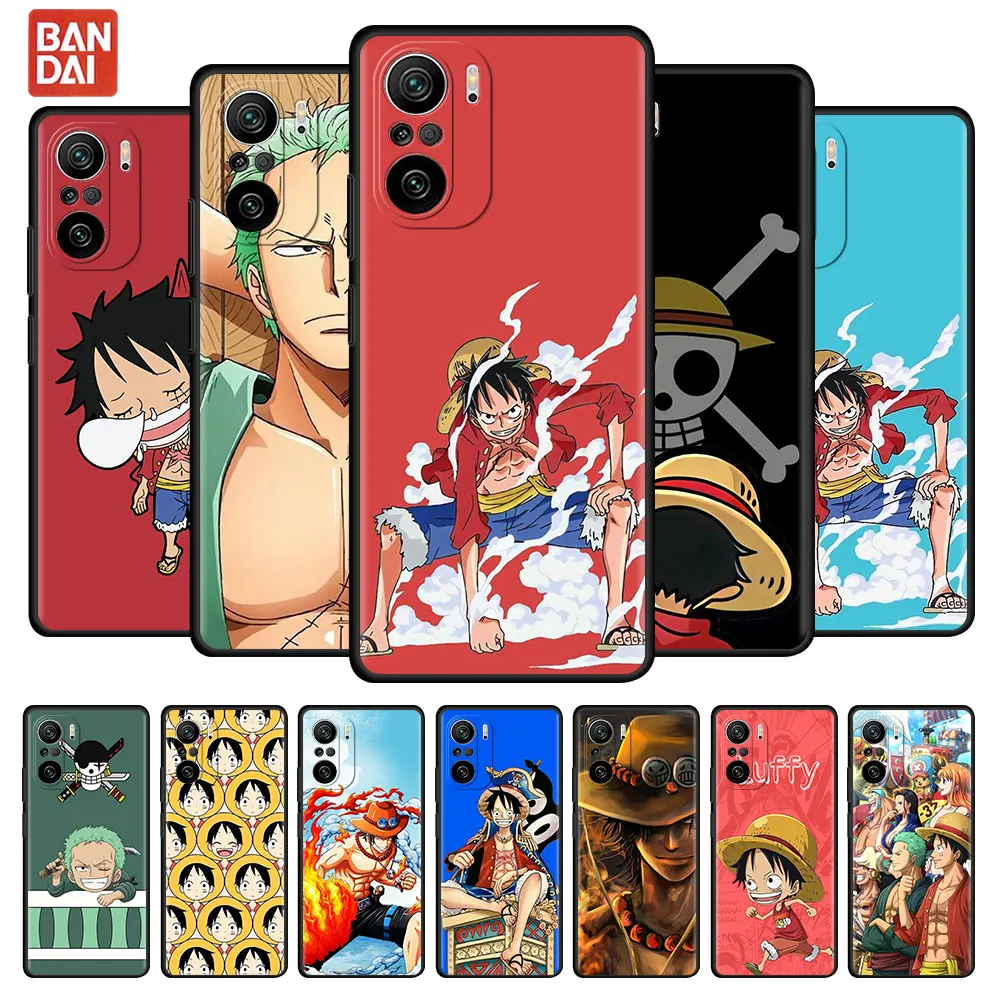 

One Piece Zoro Luffy Case for Xiaomi Redmi 9S 9 8 10 11 Pro K40 9C 9A 8T 7 9T 7A 8A Black Soft Silicone Phone Cover Shell